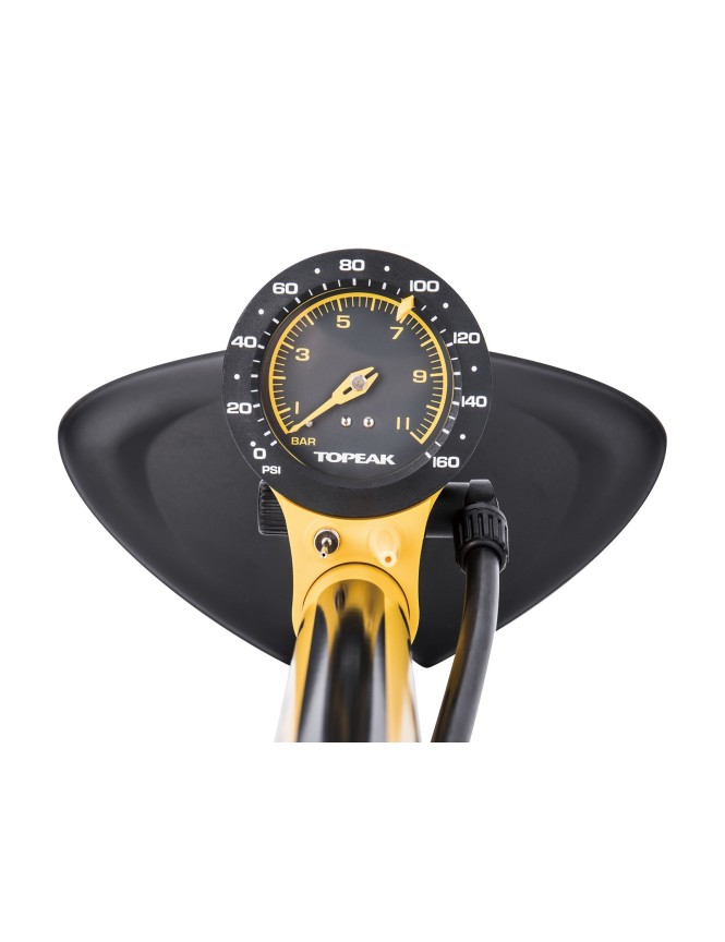 Pompa da pavimento JoeBlow Sport III con raccordo TwinHead DX5 e manometro analogico 11 bar/160 psi